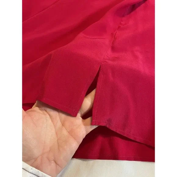 Vintage TAHARI Hot Pink & Gold 100% SILK Women Blouse Top Size 6 - Picture 10 of 11
